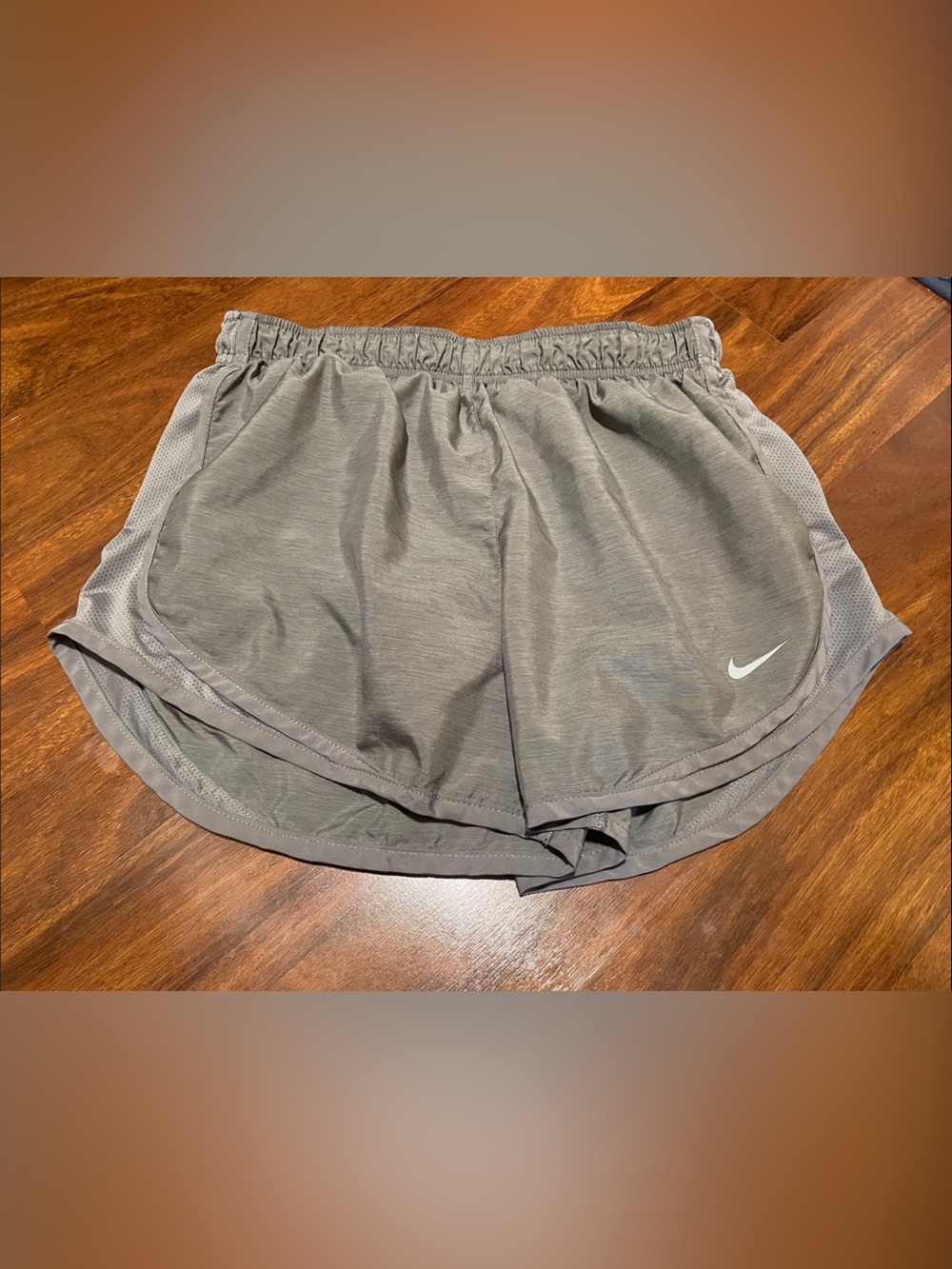 Nike Women’s Grey Performance Running Shorts with White Swoosh
